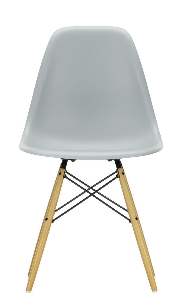 Eames Plastic Side Chair DSW Chaise Vitra Érable jaunâtre-Gris clair  