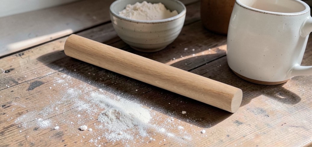 Rouleau à pâtisserie en bois de chêne 50 cm côte à côte