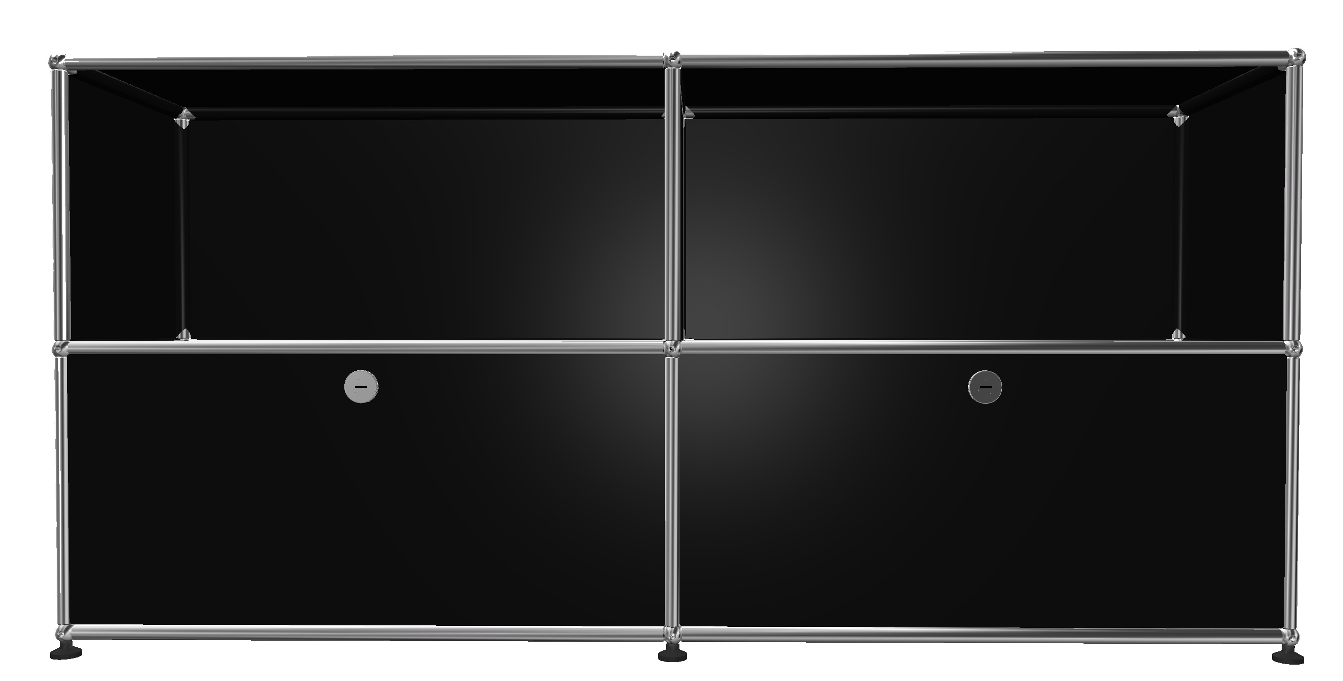 USM Haller Buffet 2 Tiroirs / 2 Ouverts Noir graphite - FAST DELIVERY