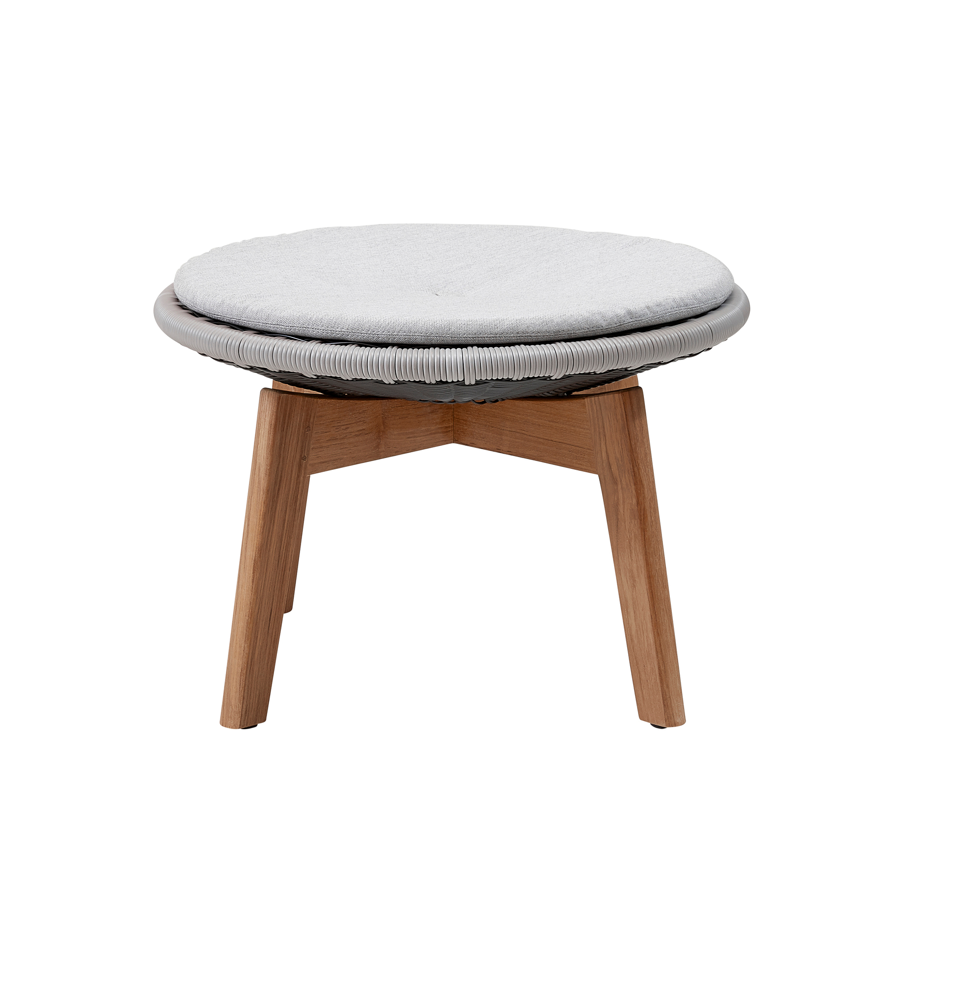 Peacock Outdoor Tabouret avec coussin Cane-Line gris clair