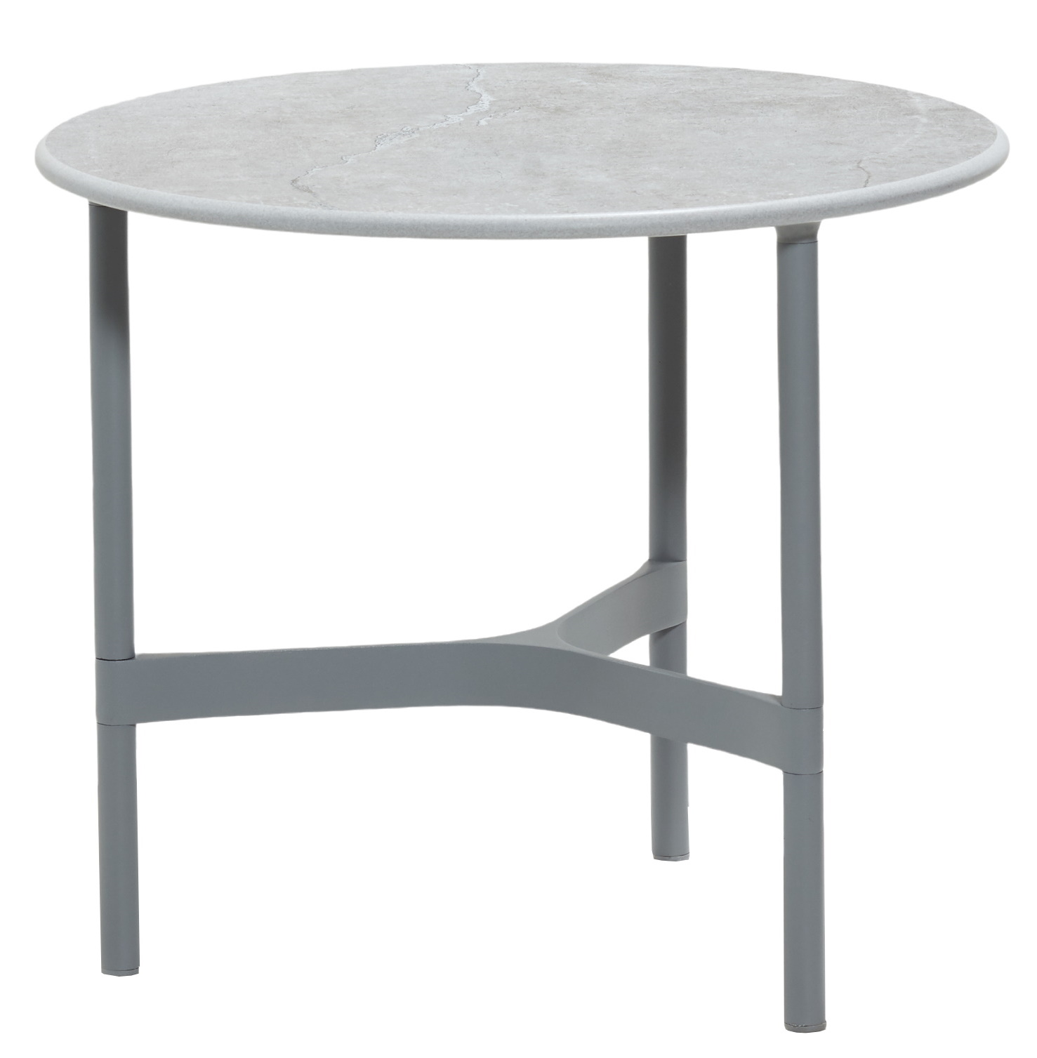Twist Outdoor Beistelltisch Piétement gris clair / Plateau gris Cane-Line 