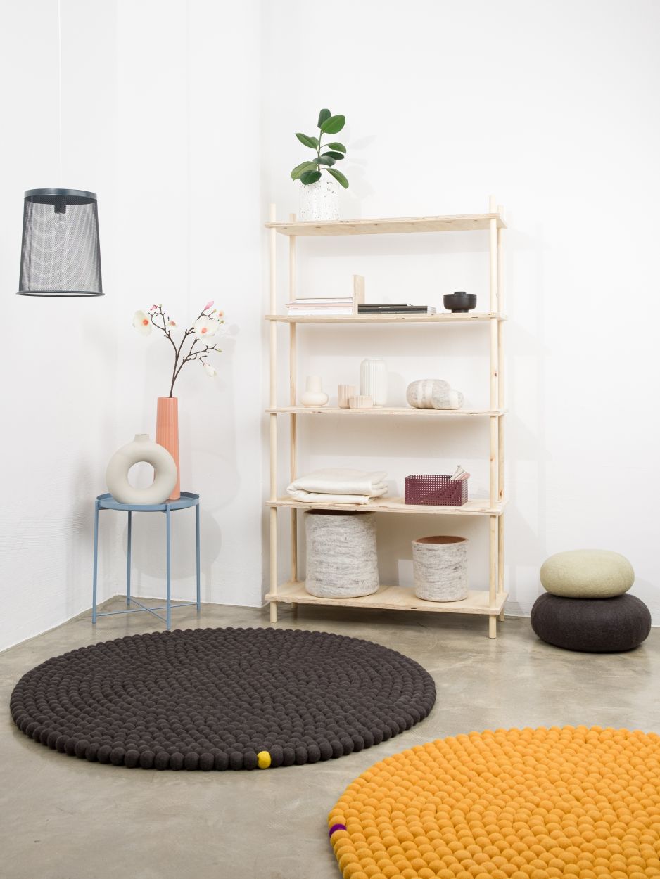 Big One Rund Tapis en feutre Ø 160 cm myfelt  Anthracite