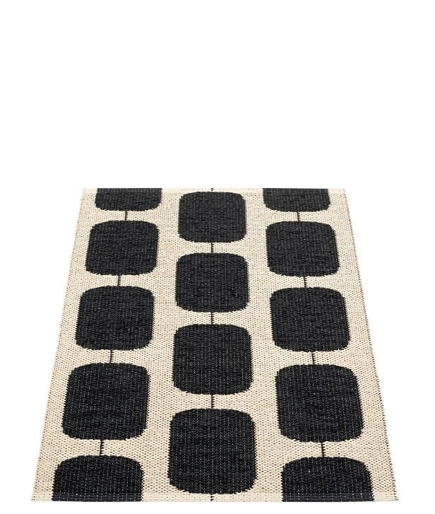 Sten Tapis en plastique 70x100 cm Pappelina Schwarz/Noir