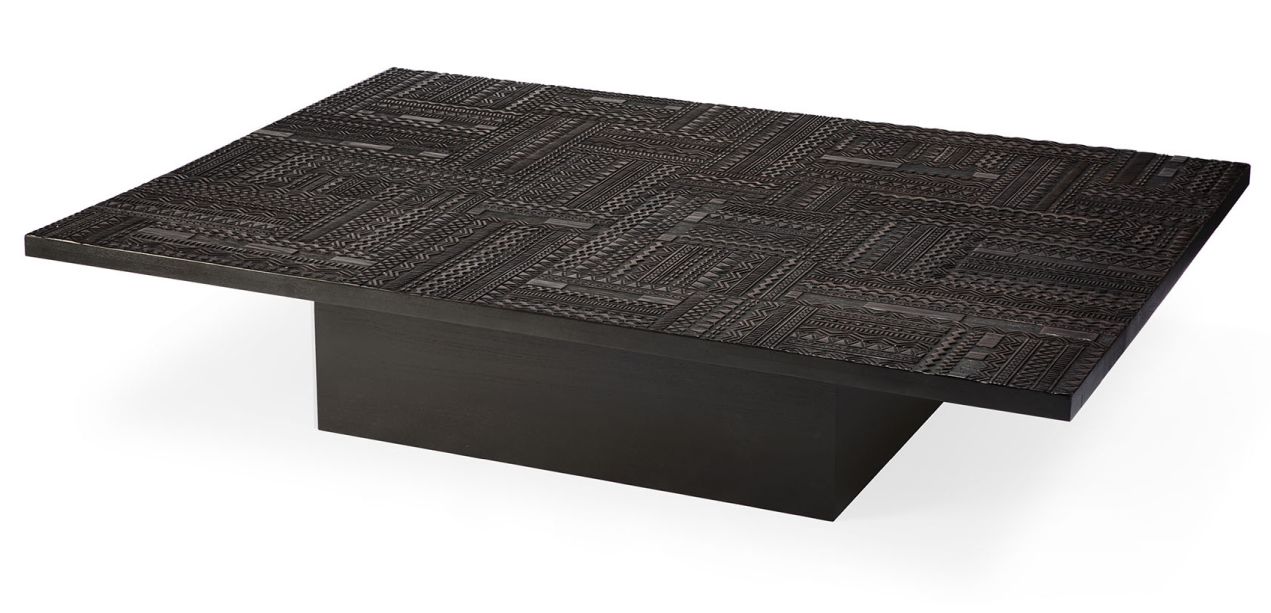 Tabwa Blok Table teck basse  noir Ethnicraft