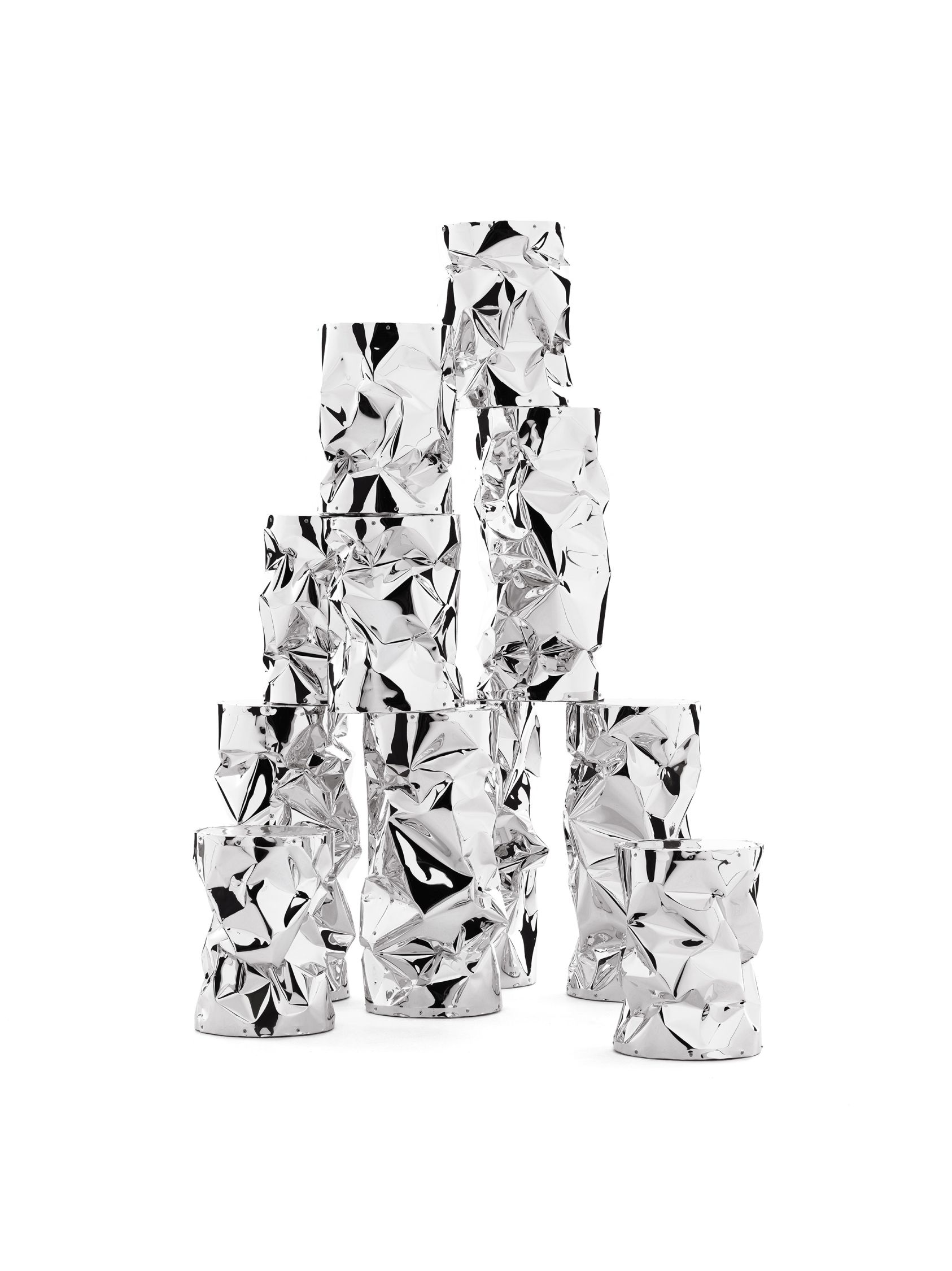 Big Tab.u table / tabouret Chrome sans coussin d'assise Opinion Ciatti
