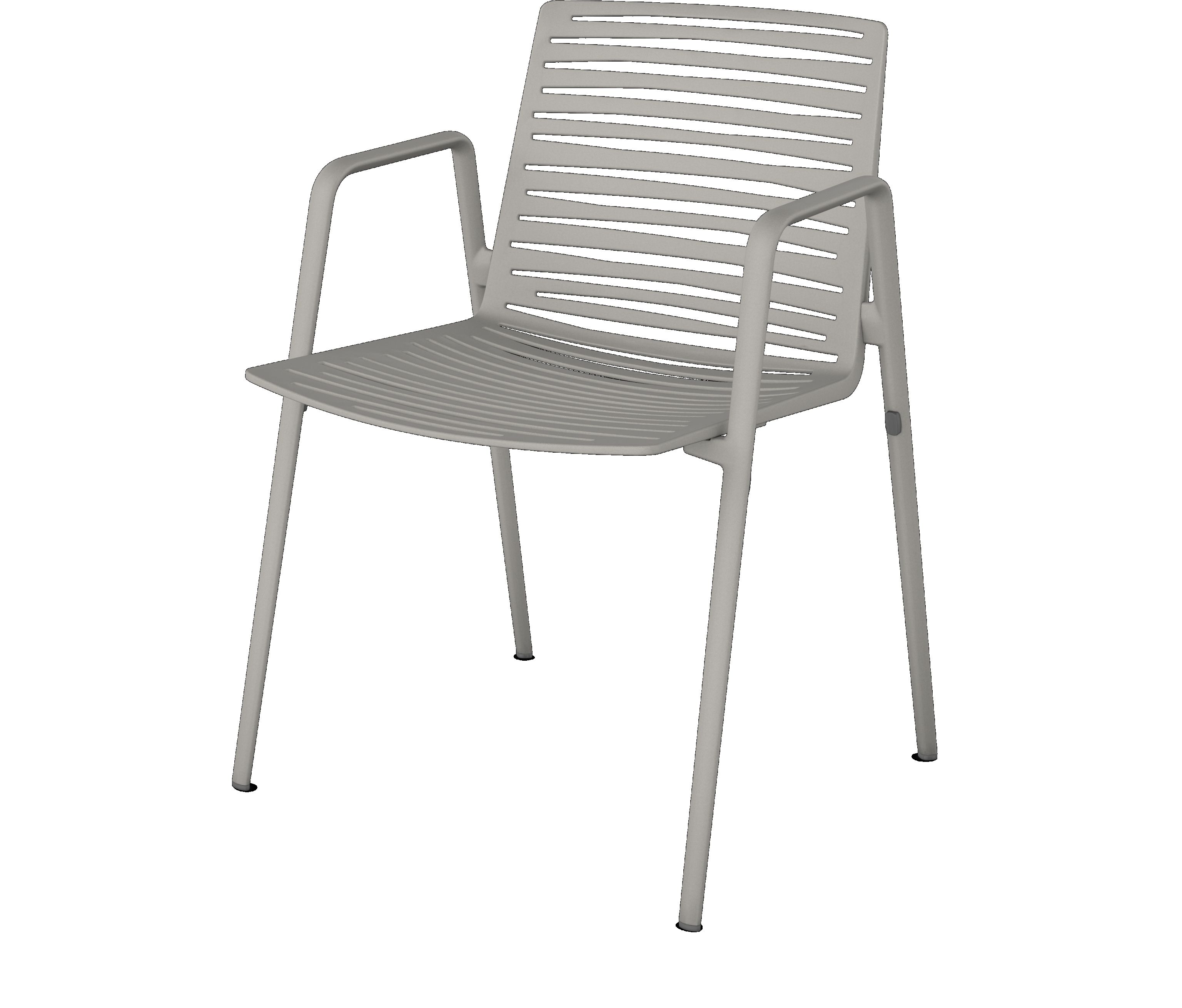 Zebra chaise avec accoudoirs Fast Zebra Stuhl Fast mit Armlehnen, moderner Gartenstuhl aus Metall in Grau für den Außenbereich.