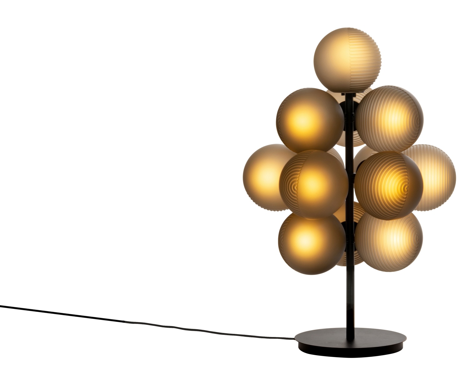 Stellar Grape Small Lampe de table Pulpo Gris fumé - Noir