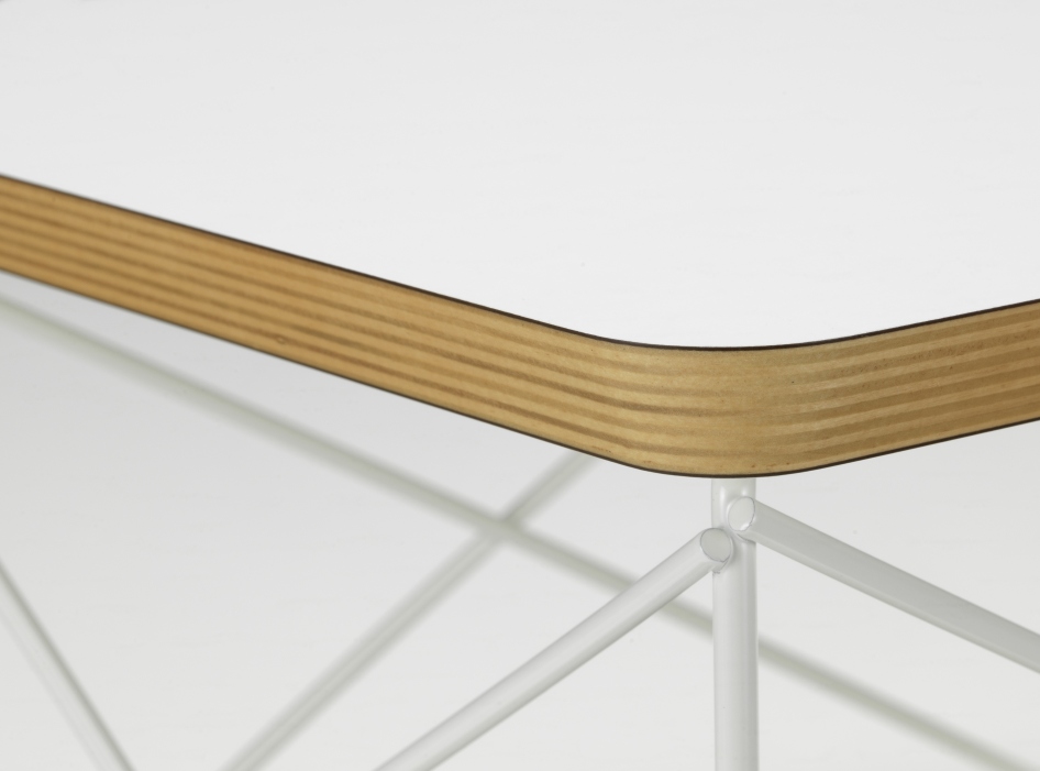 Occasional Table LTR Table d'appoint HPL Blanc Vitra Fil d'acier blanc revêtu par poudre