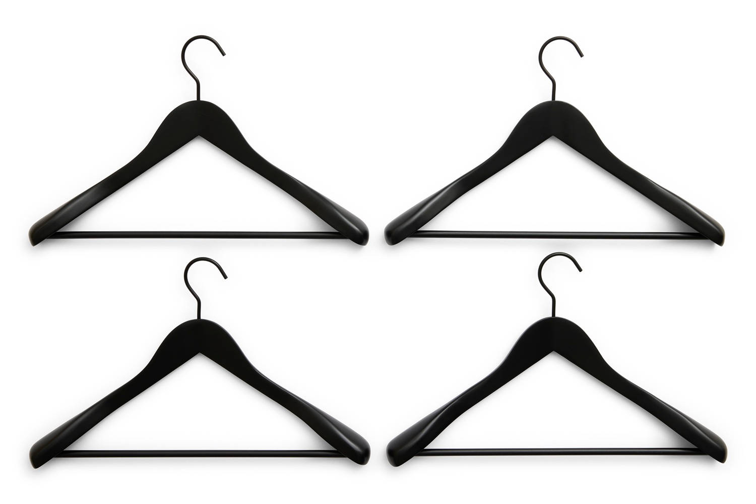 Cintre lisse avec barre large, lot de 4, Hay