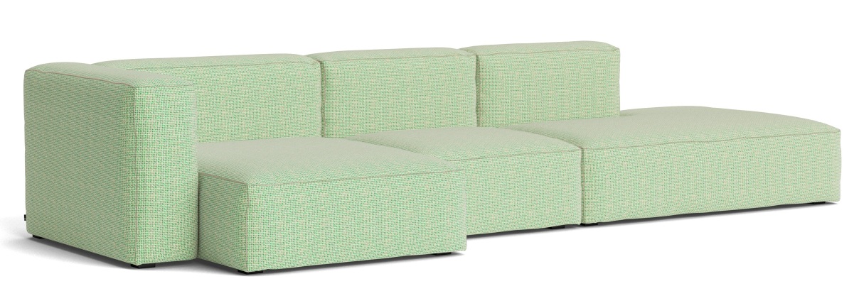 Mags Soft Sofa, 3-Sitzer, Tartaglia Grün/Weiß, moderne Couch mit Armlehne links.