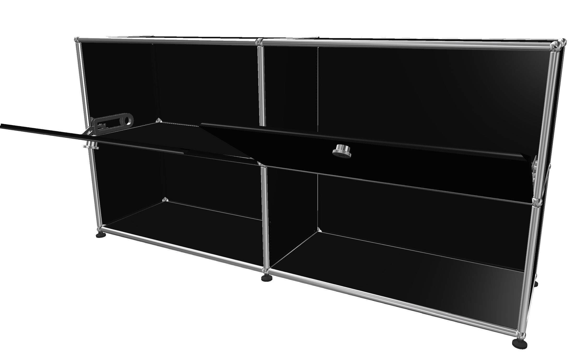 USM Haller Buffet 2 Volets / 2 Ouverts Noir graphite - FAST DELIVERY