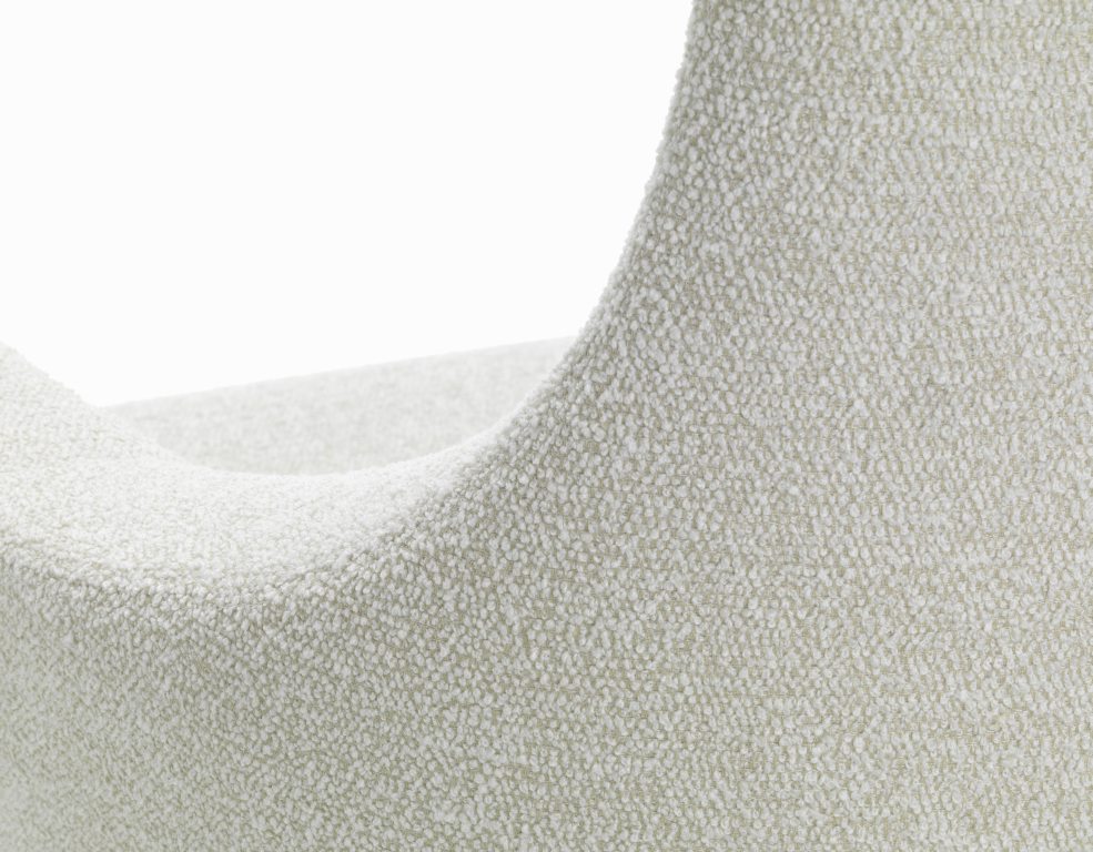 Grand Repos Fauteuil + Ottoman Vitra Poli Nubia Ivoire / Perle