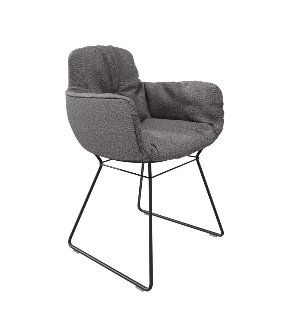 Leya chaise accoudoir haute Tissu Safire Freifrau Manufaktur
