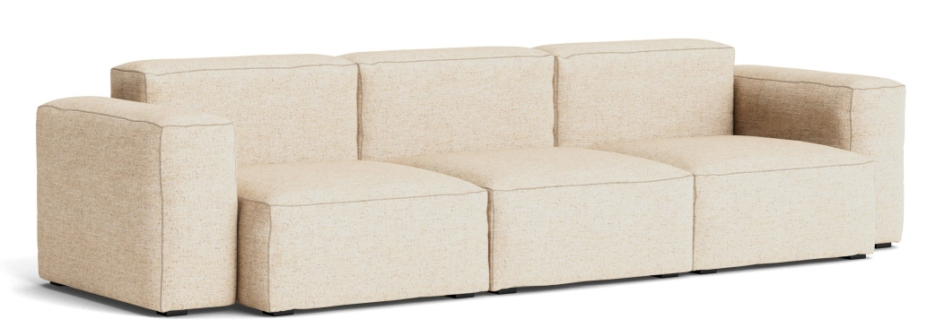 Beiges Mags Soft Sofa 3-Sitzer mit niedrigen Armlehnen und Bolgheri Stoffbezug. Moderne Wohnzimmer Couch.