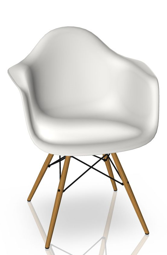 Eames Plastic Arm Chair DAW Chaise Vitra Frêne - Blanc