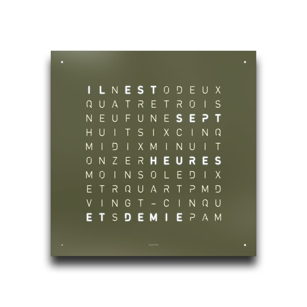 Cache avant pour l'horloge murale Earth 45 Français QLOCKTWO