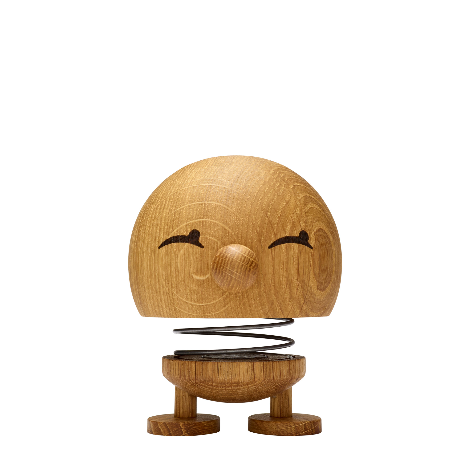 Bimble Oak Hoptimist aus Eiche: Lächelnde Holzfigur mit Sprungfeder, Deko-Objekt für Kinderzimmer.