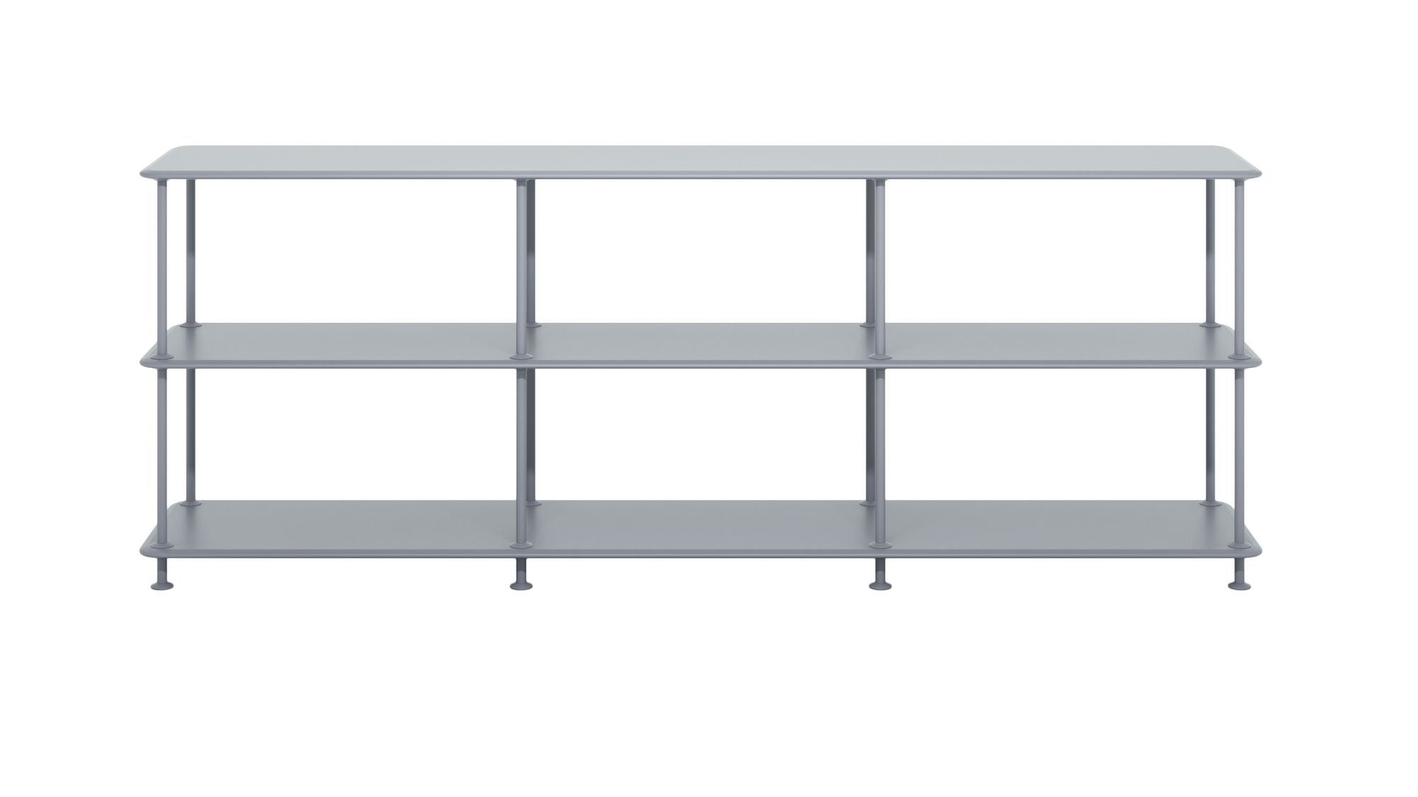 Montana Free Regal in Fjord: Modernes, graues Regal mit drei Ebenen für Wohnzimmer und Büro.