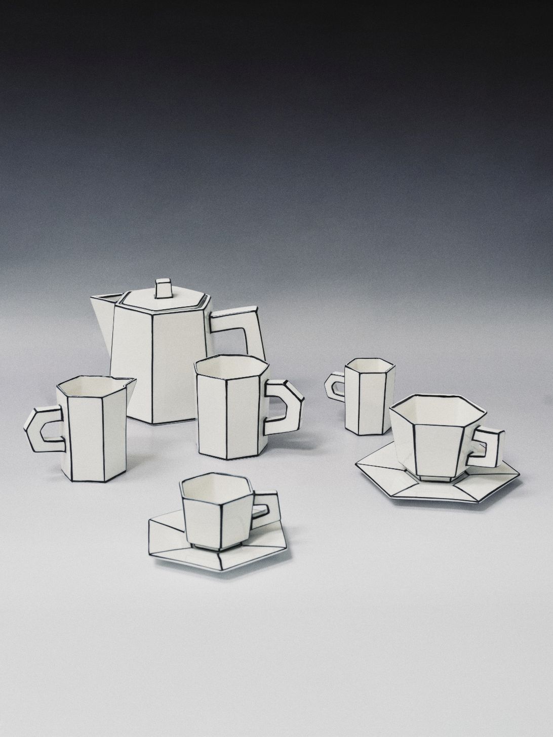 Tasse Capuucino Blanc/Noir Carte Blanche Serax  