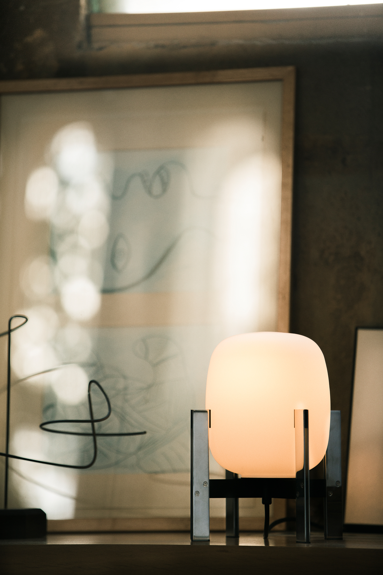 Cestita Metálica lampe de table / lanterne de table Santa & Cole