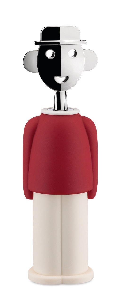 Alessandro M. Tire-bouchon rouge et blanc Alessi