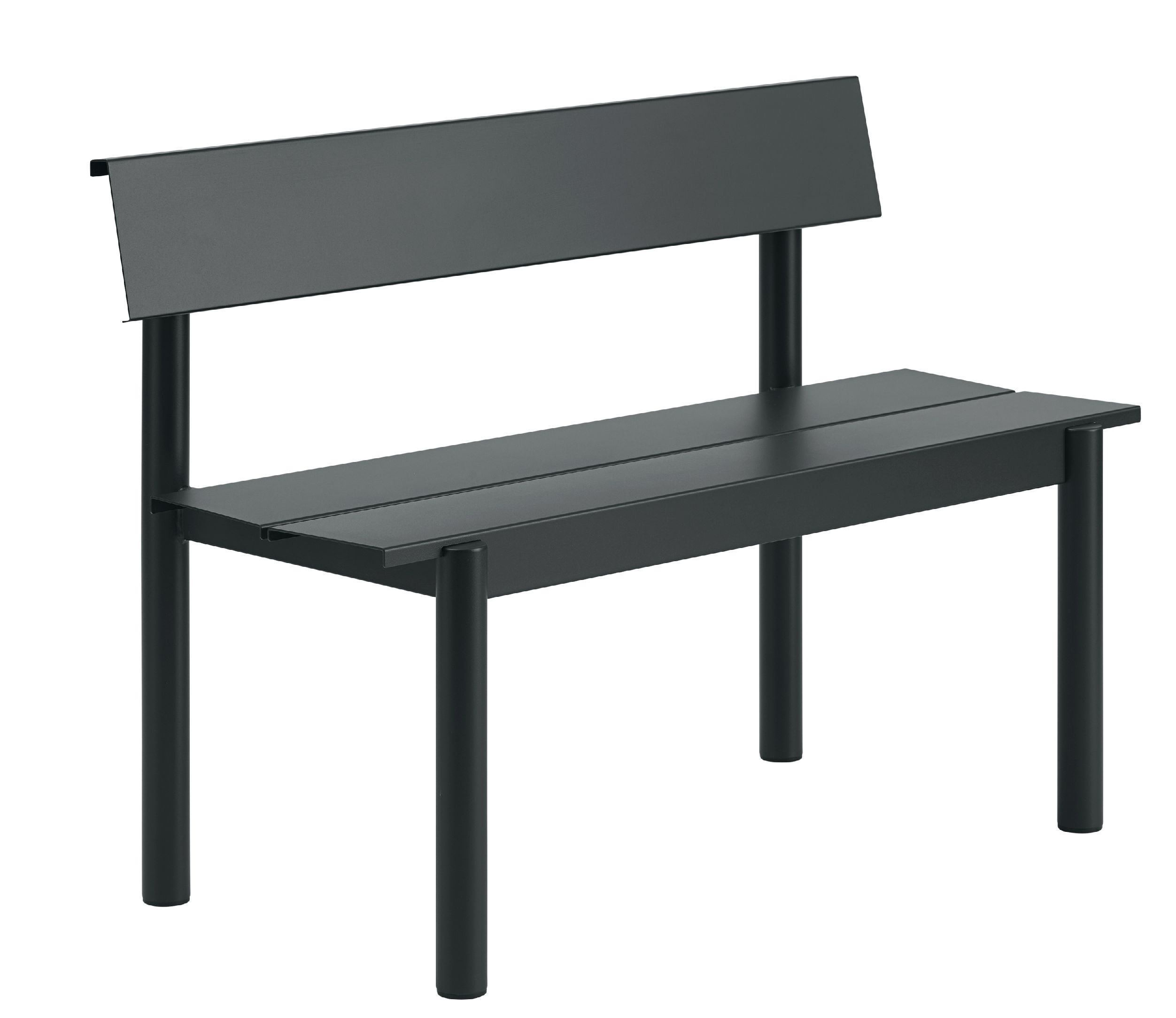 Linear Steel Bench Banc d'extérieur avec dossier 110x34 cm Muuto 