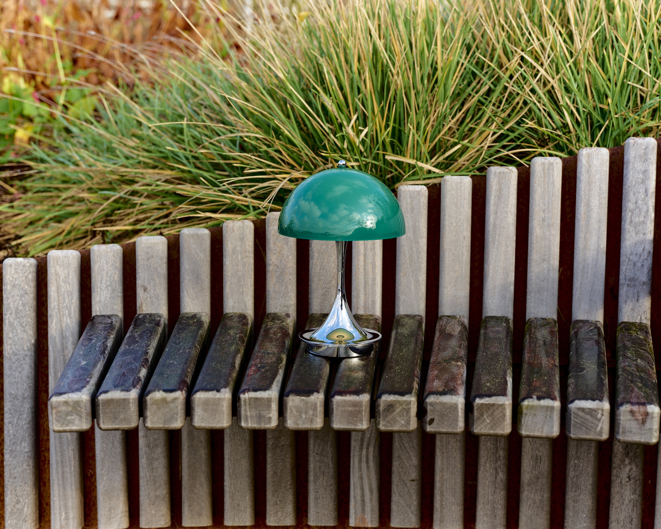 Panthella 160 Portable Lamp Chrome Lampe de table / Lampe à batterie Louis Poulsen