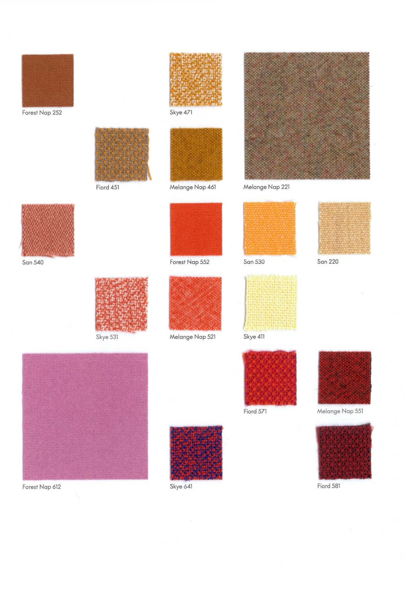 Stoffmusterkarte Vitra Selection 2 mit verschiedenen Stoffmustern und Farben für Möbelstoffe.