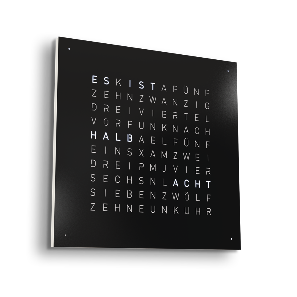 Earth 45 Steel Series Horloge murale / Objet temporel Allemande QLOCKTWO