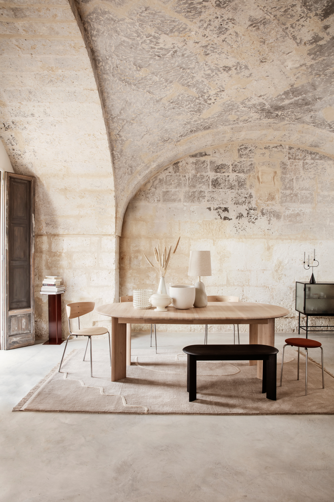 Bevel Table - Extendable X 2 table en chêne huilé blanc Ferm Living