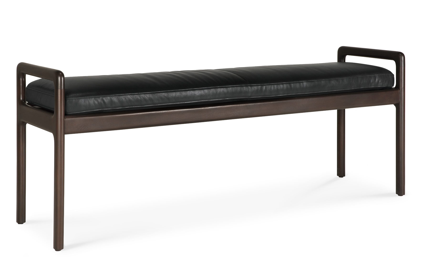 Jack Bench Banc avec assise rembourrée cuir noir Ethnicraft
