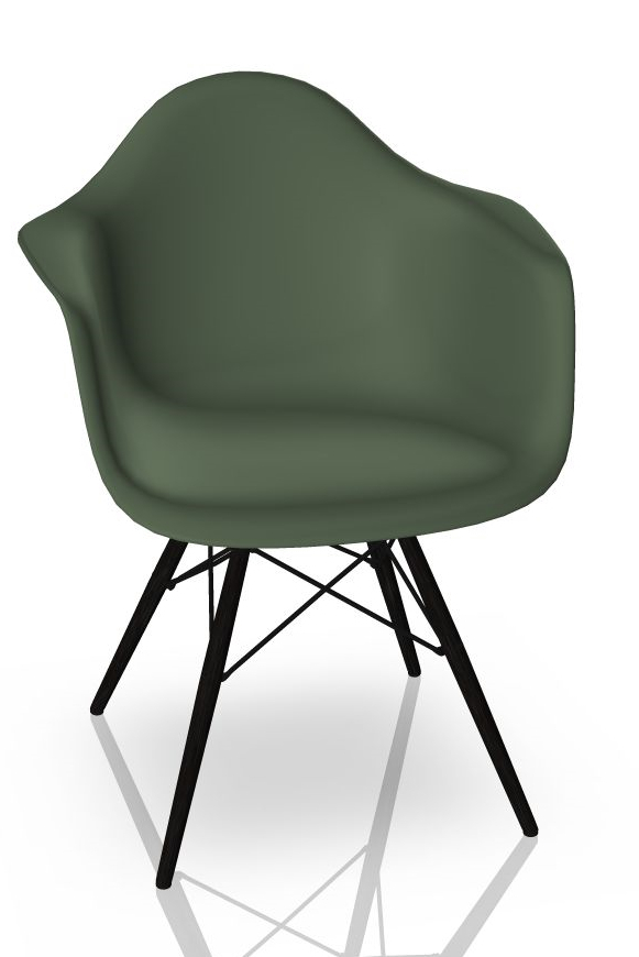 Eames Plastic Arm Chair DAW Chaise Vitra Noir d'érable - Forest