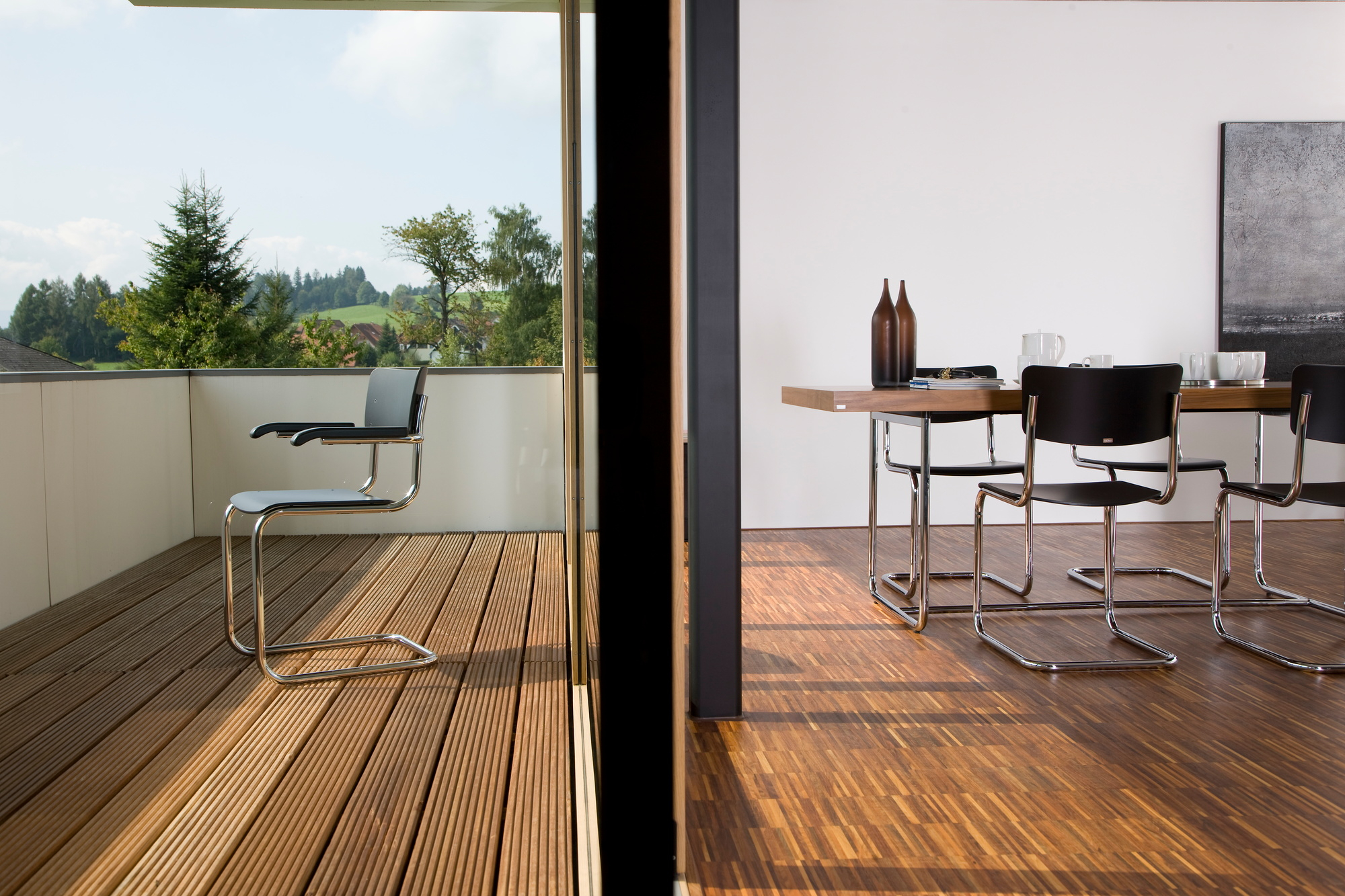 S 43 F Cantilever Chaise Thonet Hêtre noir - Chromé