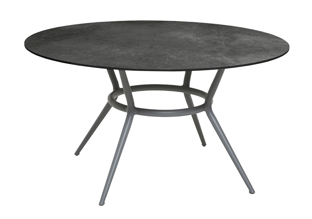 Joy Outdoor Table de salle à manger ronde Pied gris clair / Plateau stratifié compact Cane-Line