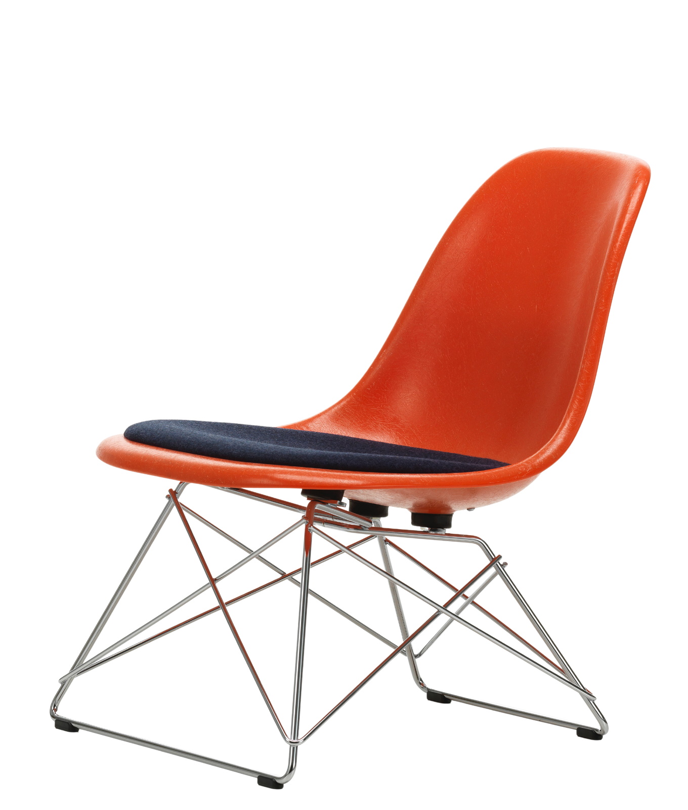 Eames Plastic Side Chair LSR chaise avec coussin d'assise Vitra