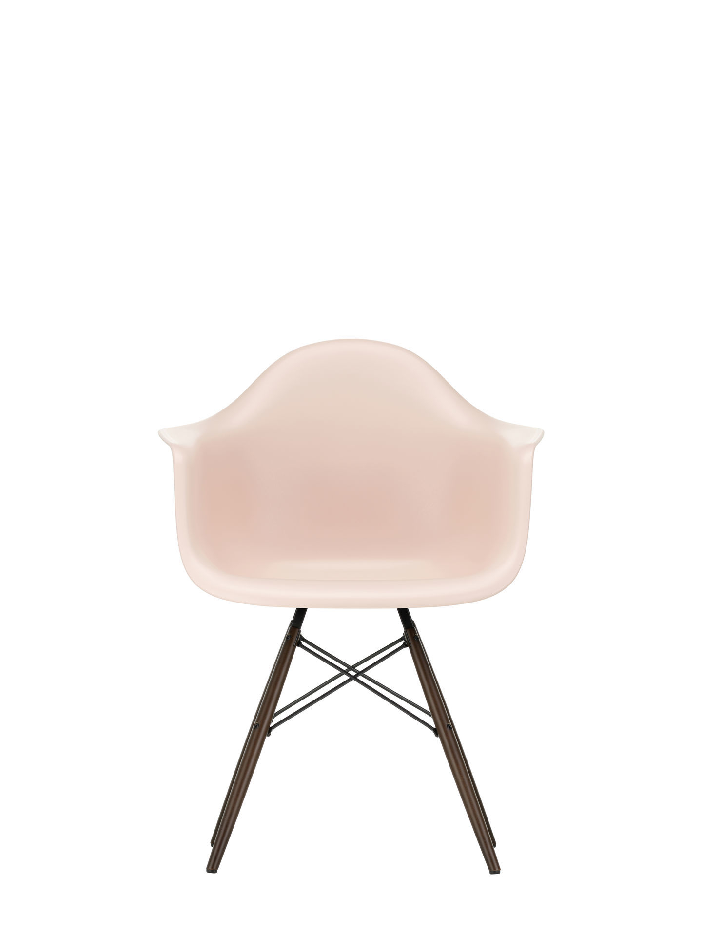 Eames Plastic Arm Chair DAW Chaise Vitra Érable jaunâtre - Poppy rouge