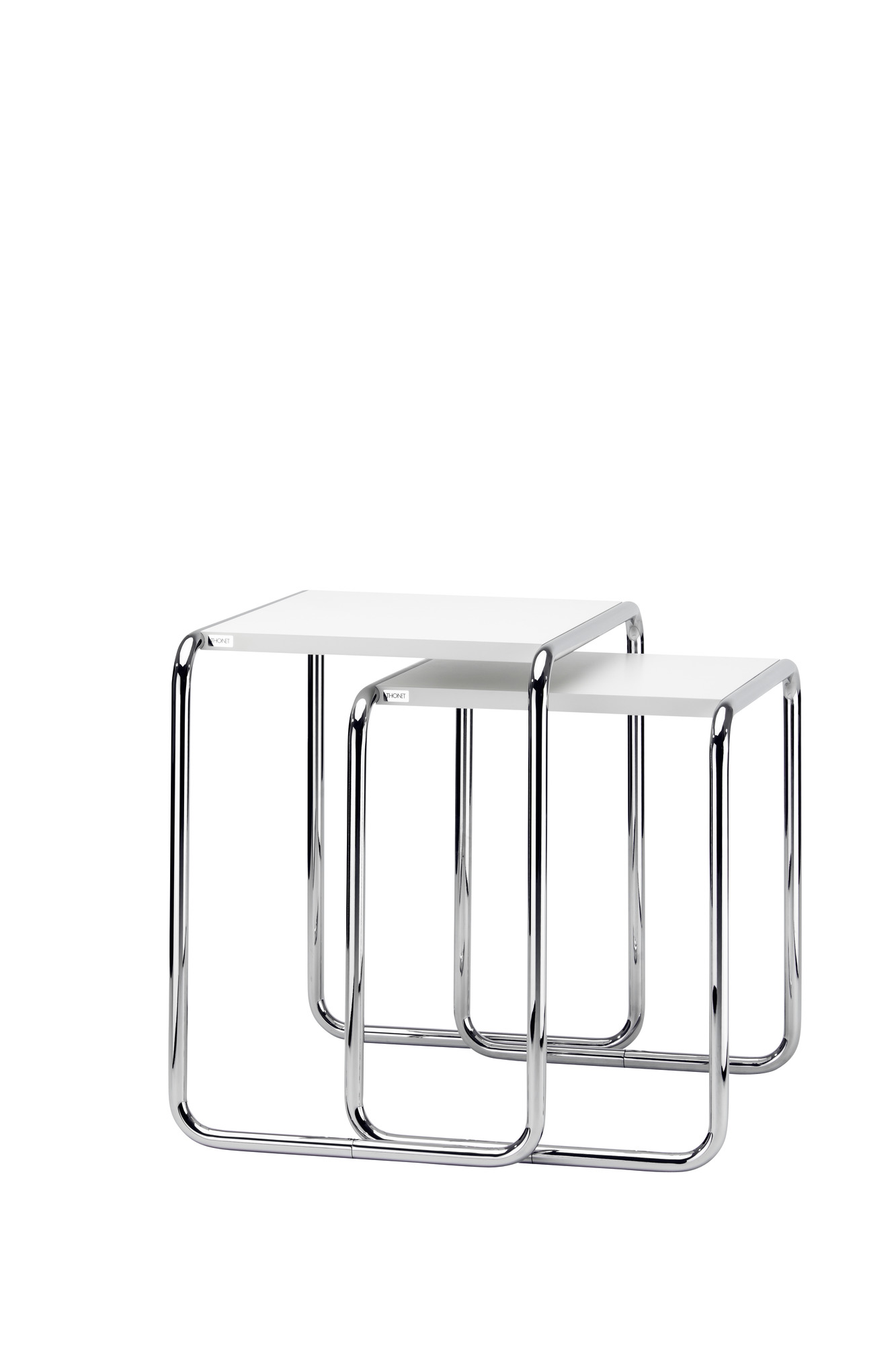 Ensemble B 9 a+b Table d'appoint blanc Thonet