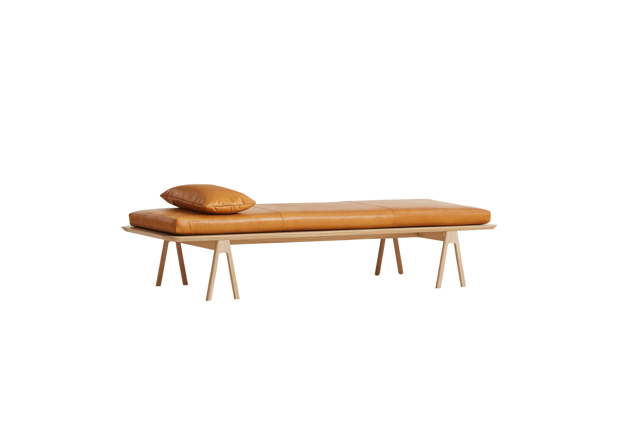 Level Daybed Pillow Coussin de Canapé Cognac Cuir Woud