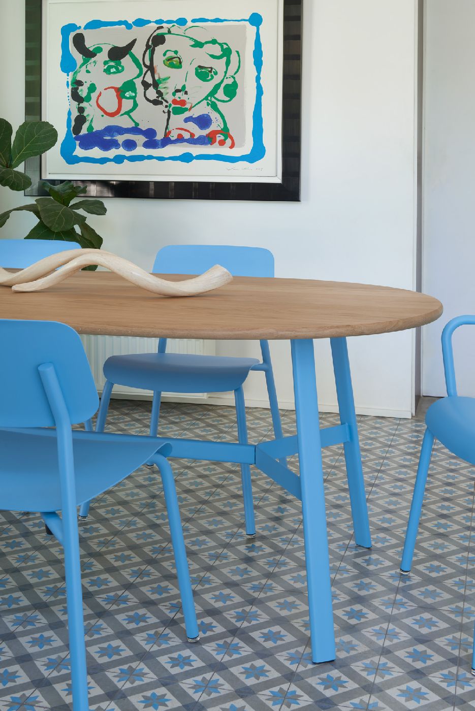 SO'O Table de salle à manger en chêne 220 × 95 cm (ovale) Intérieur Fermob