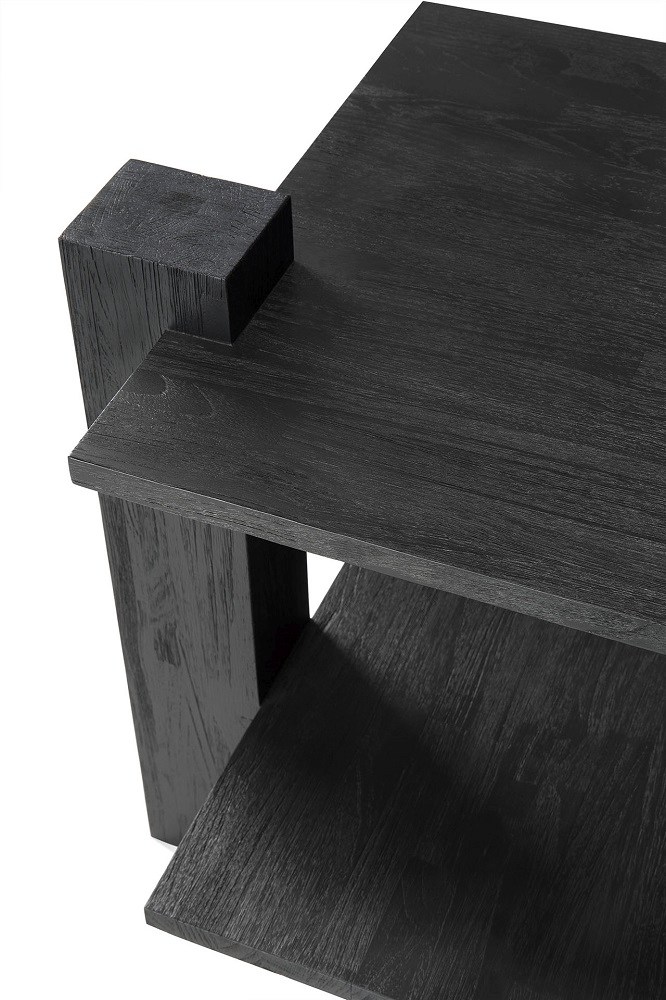 Teak Abstract Side table Table d'appoint Noir Ethnicraft