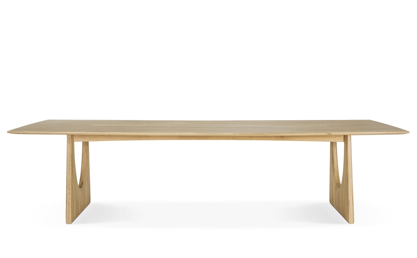 Ethnicraft Geometric Meetingtisch aus Eiche, lackiert, mit Kabelboxen für Konferenzraum oder Büro.