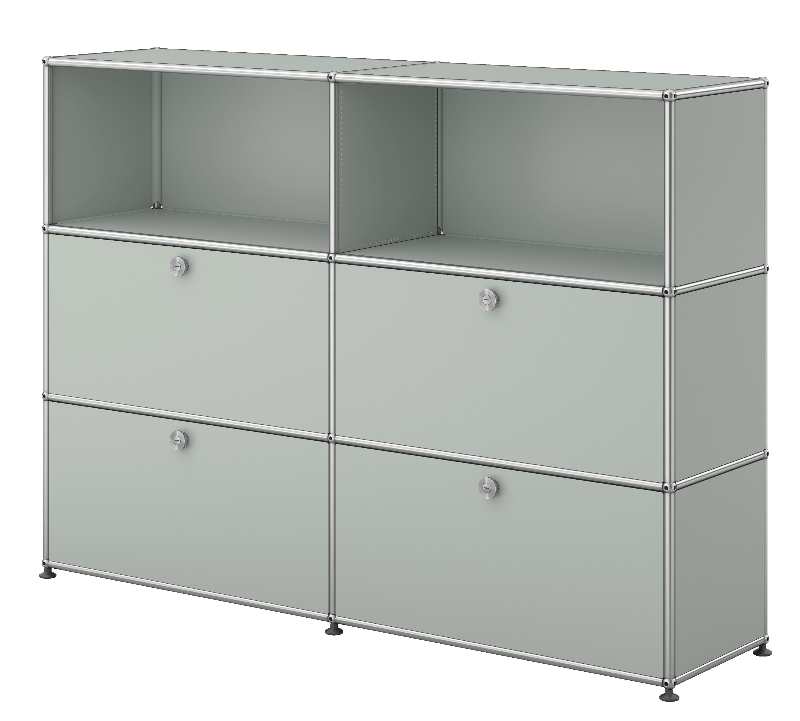 USM Haller Highboard 2 portes / 2 rabats / 2 tiroirs Gris clair