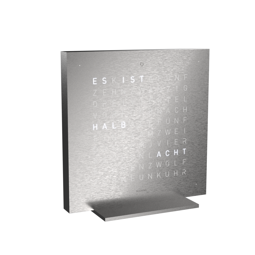  Earth 13.5 Steel Series Horloge de table version / Montre Allemande QLOCKTWO
