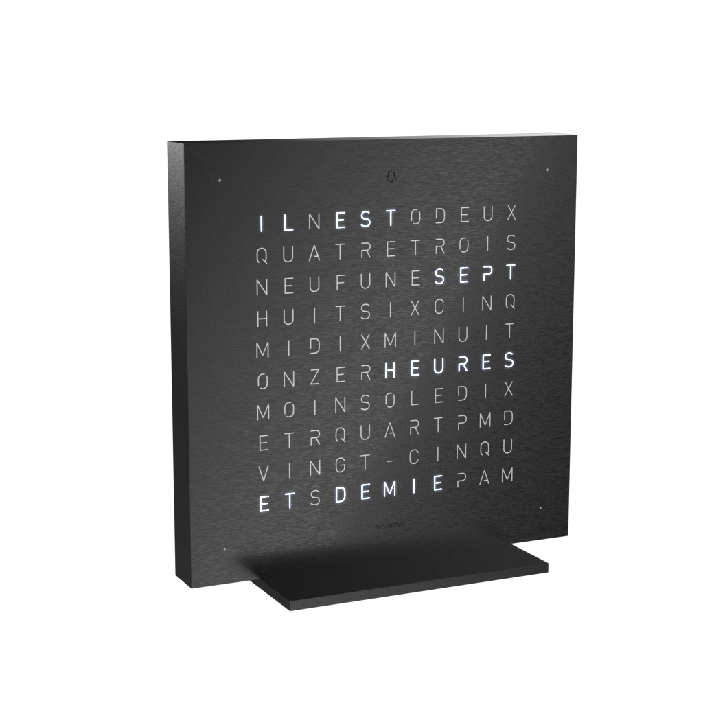  Earth 13.5 Steel Series Horloge de table version / Montre Français QLOCKTWO