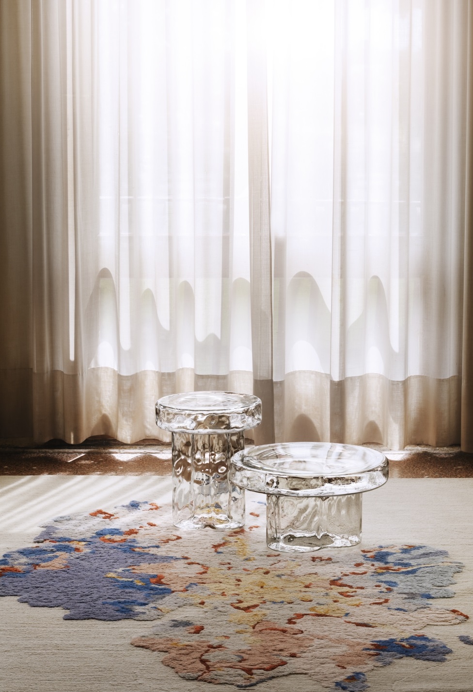 Soda Table d'appoint Miniforms L 38 x P 38 x H 45 cm / verre de Murano transparent