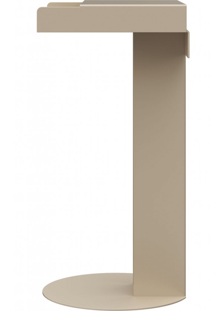 Beige Meta Side Table von New Tendency, moderner Beistelltisch mit minimalistischem Design.