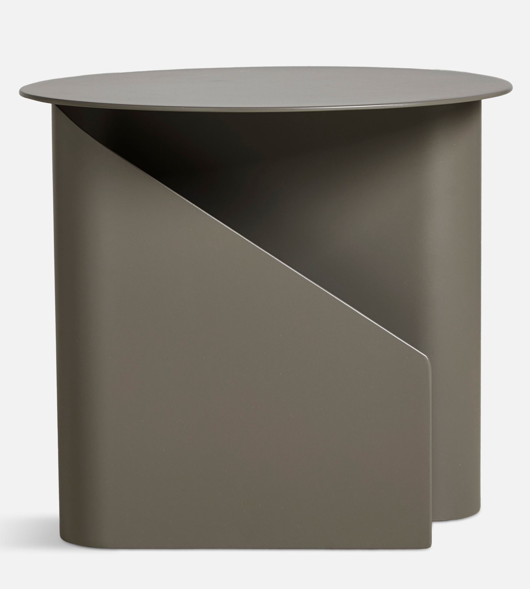 Sentrum Beistelltisch Taupe von Woud: Moderner, minimalistischer Akzenttisch für Wohnzimmer und Schlafzimmer.