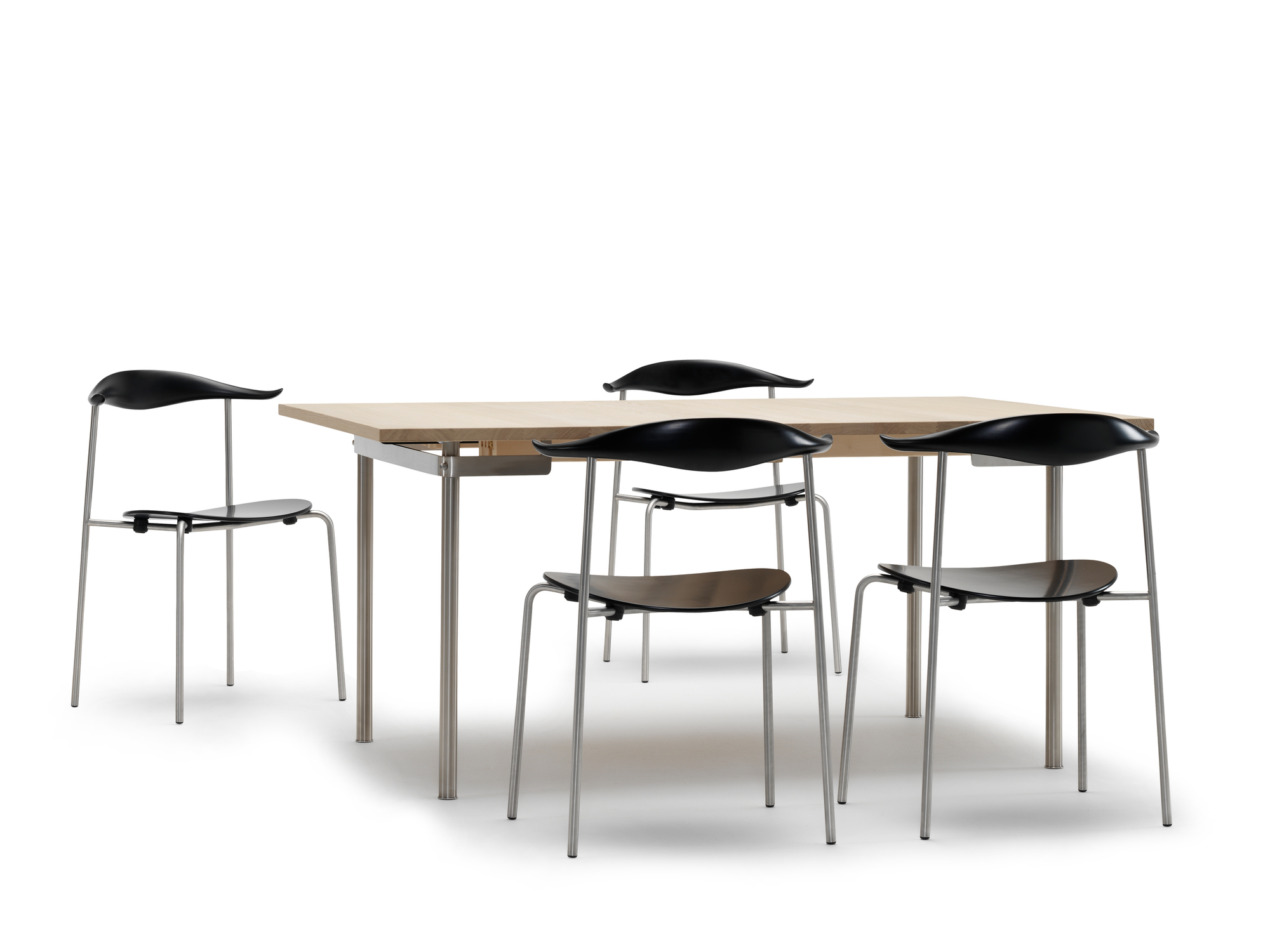 CH88T Chaise piètement acier inoxydable Carl Hansen & Søn