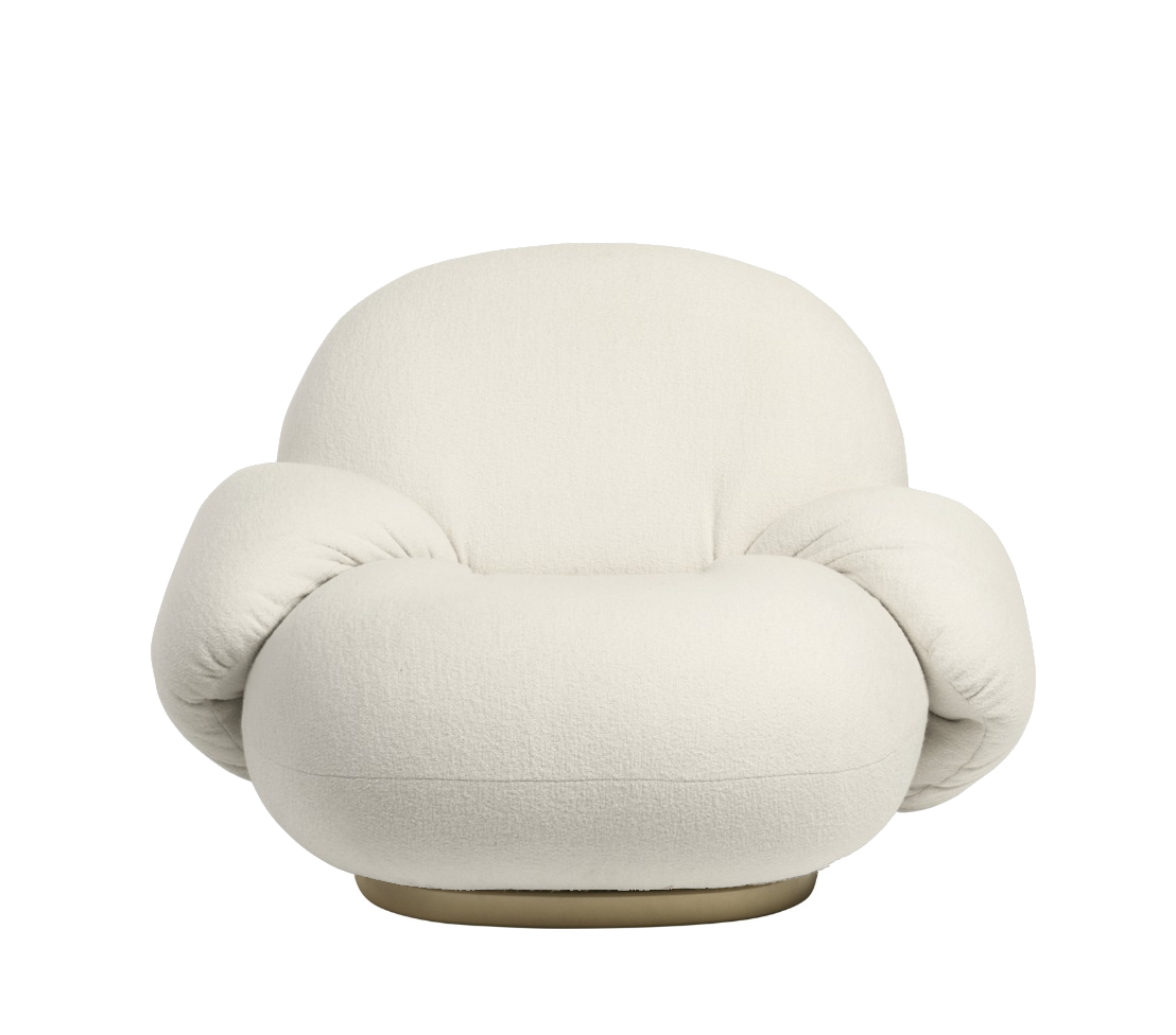 Pacha Lounge Chair Fauteuil Harp 24 Ivory / Or perlé Sans pied pivotant Gubi