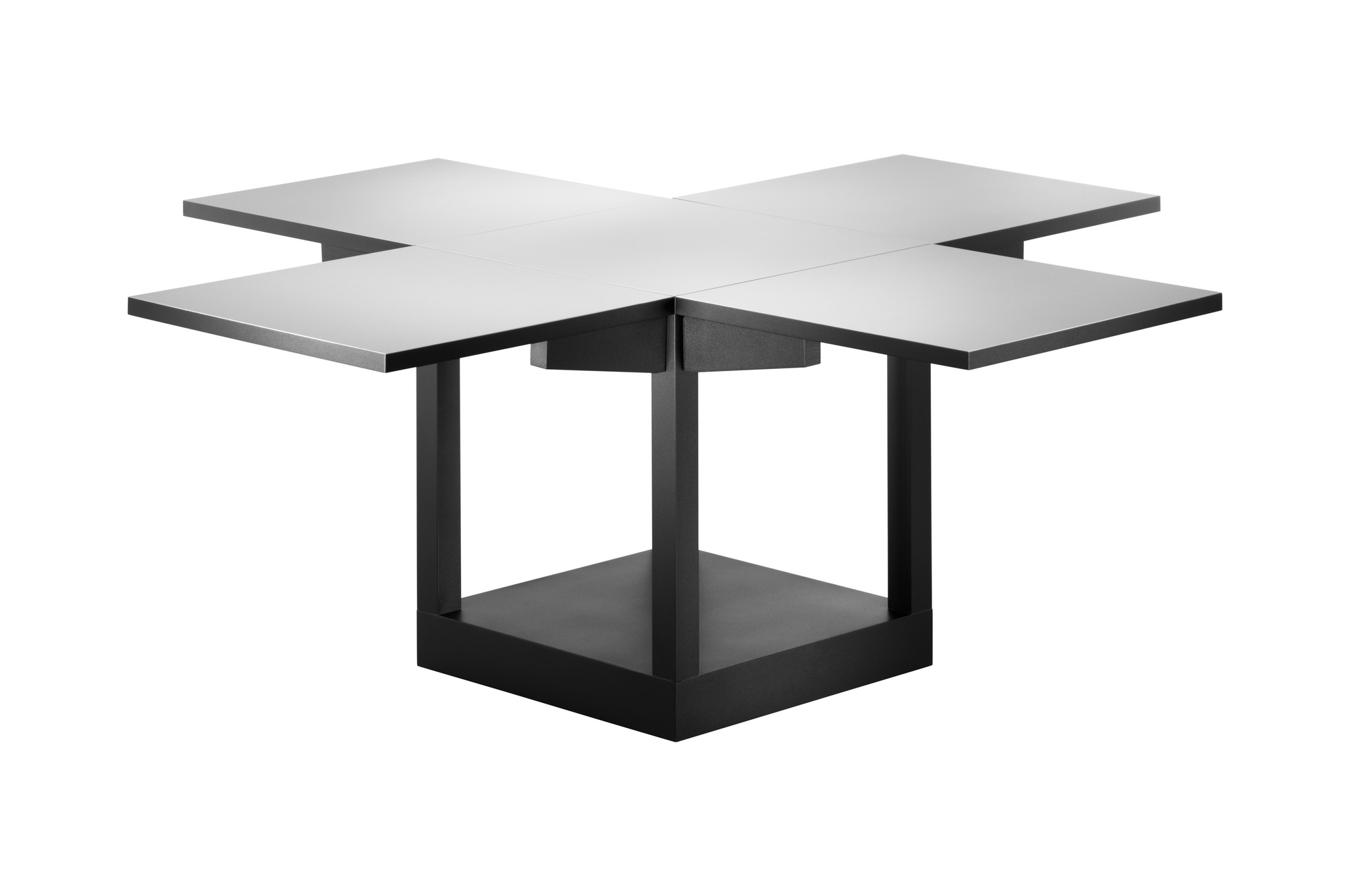 K10N Klapptisch von Tecta V4, Bauhausnowhaus Edition, mit Rollen und schwarzem Gestell.